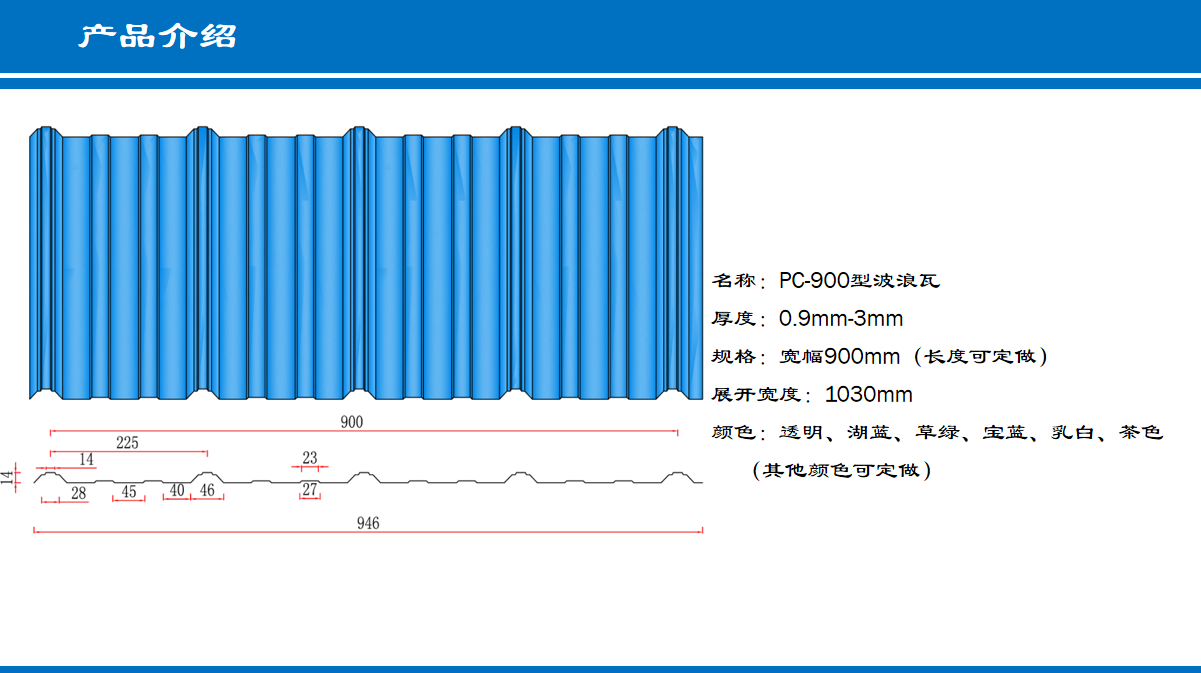 PC-900型波浪瓦(图1)